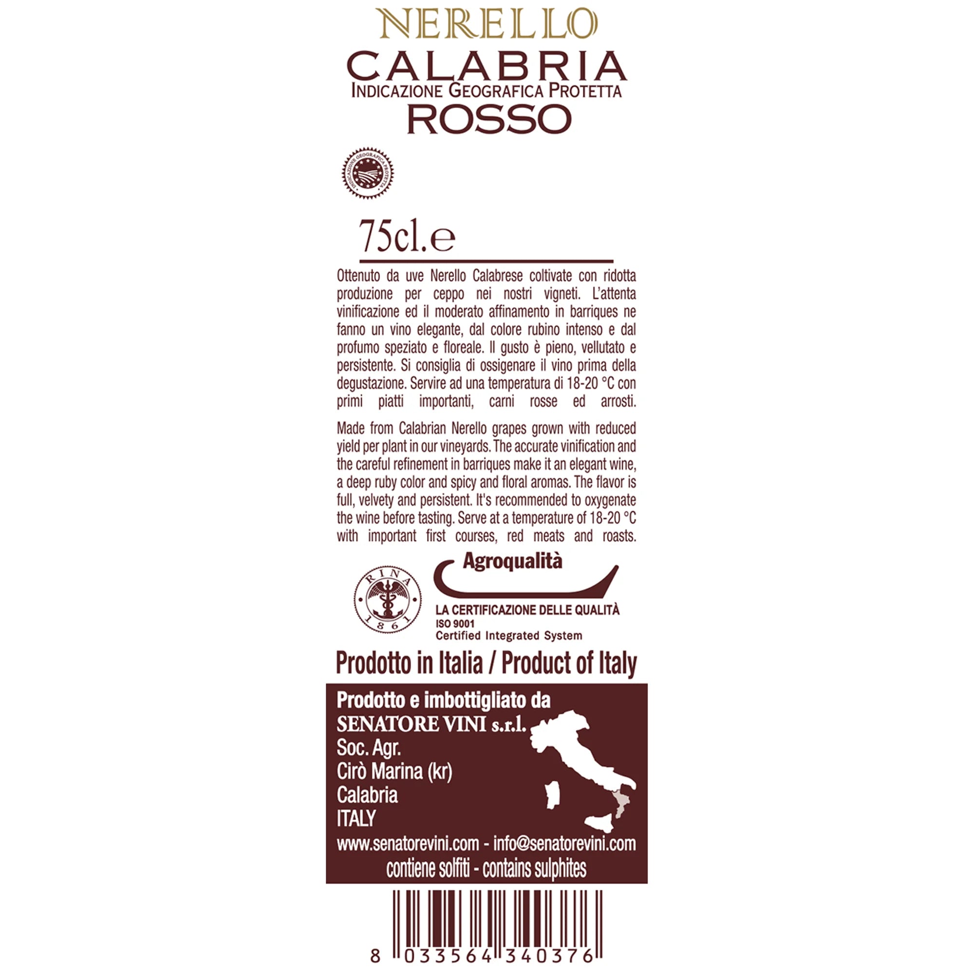 Nerello IGP Calabria Senatore